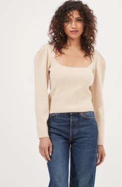 Catalina Volume Shoulder Cutout Sweater