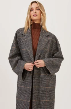 Evanston Plaid Oversized Coat 10 Evanston Plaid Oversized Coat -Barbie Clothing Shop ACT16842 BLACK GREYPLAID 3 scaled