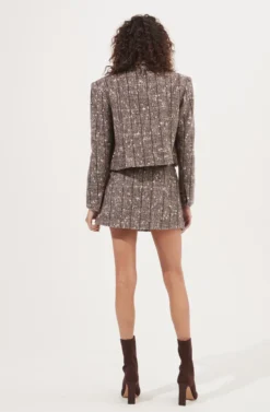 Christa Cropped Plaid Jacket -Barbie Clothing Shop ACT16857B BROWNMULTI 5 scaled