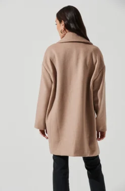 Rhea Double Breasted Coat -Barbie Clothing Shop ACT16870 TAUPE 1064 scaled