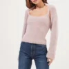 Yara Fuzzy Knit Sweater Set
