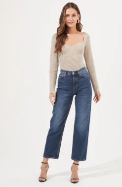 Fletcher Ribbed Knit Sweater -Barbie Clothing Shop ACT16932 TAUPE SILVER 1 scaled