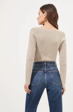 Fletcher Ribbed Knit Sweater -Barbie Clothing Shop ACT16932 TAUPE SILVER 5 scaled