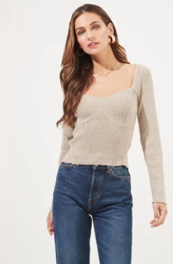 Fletcher Ribbed Knit Sweater -Barbie Clothing Shop ACT16932 TAUPE SILVER 6 scaled