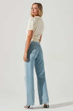 Cambria Pointelle Knit Short Sleeve Sweater -Barbie Clothing Shop ACT17001 IVORY 3 scaled