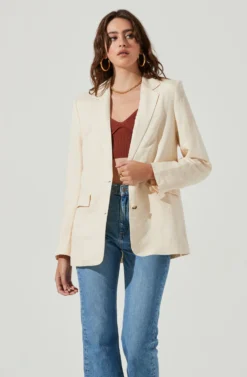 Rio Oversized Linen Blazer -Barbie Clothing Shop ACT17090 CREAM 2 scaled