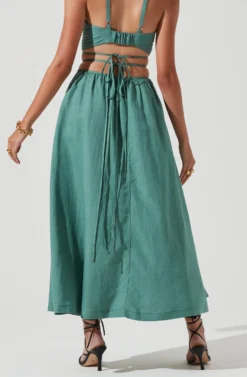 Divine Tie Waist Maxi Skirt -Barbie Clothing Shop ACT17191 DARKSAGE 1209 scaled