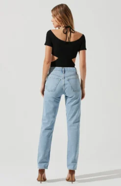 Monterey Halter Neck Cutout Bodysuit -Barbie Clothing Shop ACT17210 BLACK 1228 scaled