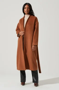 Berkley Tie Waist Coat -Barbie Clothing Shop ACT17309 CAMEL 0800 scaled