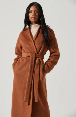 Berkley Tie Waist Coat -Barbie Clothing Shop ACT17309 CAMEL 0823 scaled