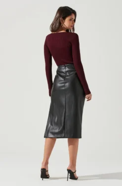 Maude Halter Long Sleeve Bodysuit -Barbie Clothing Shop ACT17325 DARKWINE 1562 scaled