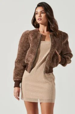 Stacy Faux Fur Jacket 14 Stacy Faux Fur Jacket -Barbie Clothing Shop ACT17335 BROWN 1740 scaled