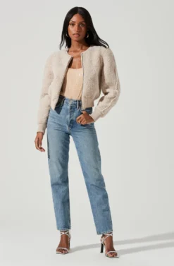 Stacy Faux Fur Jacket 19 Stacy Faux Fur Jacket -Barbie Clothing Shop ACT17335 IVORY 0968 scaled