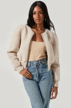 Stacy Faux Fur Jacket 18 Stacy Faux Fur Jacket -Barbie Clothing Shop ACT17335 IVORY 0976 scaled