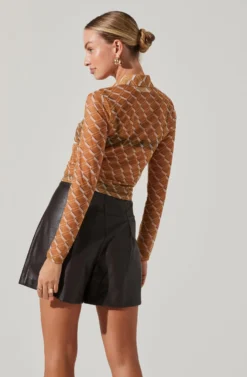 Wilma Faux Leather Shorts -Barbie Clothing Shop ACT17338M MUSTARDCREAMGEO 4 43d8f3fb 6252 42aa bac6 5d8b468d2c43 scaled