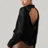 Aldina Open Back Button Down Top