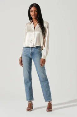 Aldina Open Back Button Down Top -Barbie Clothing Shop ACT17347S CHAMPAGNE 0308 4b53ce7b 538b 4e00 8691 24c136892982 scaled