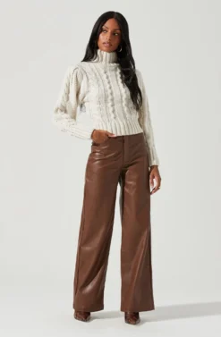 Haisley Cable Knit Turtleneck Sweater -Barbie Clothing Shop ACT17358 CHALK 1146 scaled