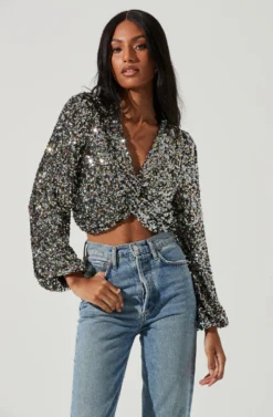 Nix Sequin Wrap Front Top -Barbie Clothing Shop ACT17381SE BLUEPINKMULTI 0276 scaled