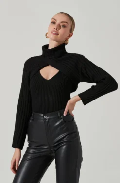 Soraya Turtleneck Shrug Sweater Set -Barbie Clothing Shop ACT17387 BLACK 3 scaled