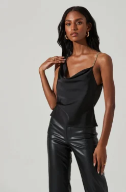 Larisa Satin Rhinestone Strap Top 22 Larisa Satin Rhinestone Strap Top -Barbie Clothing Shop ACT17390 BLACK 3 scaled