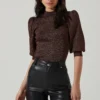 Kay Metallic Puff Sleeve Sweater