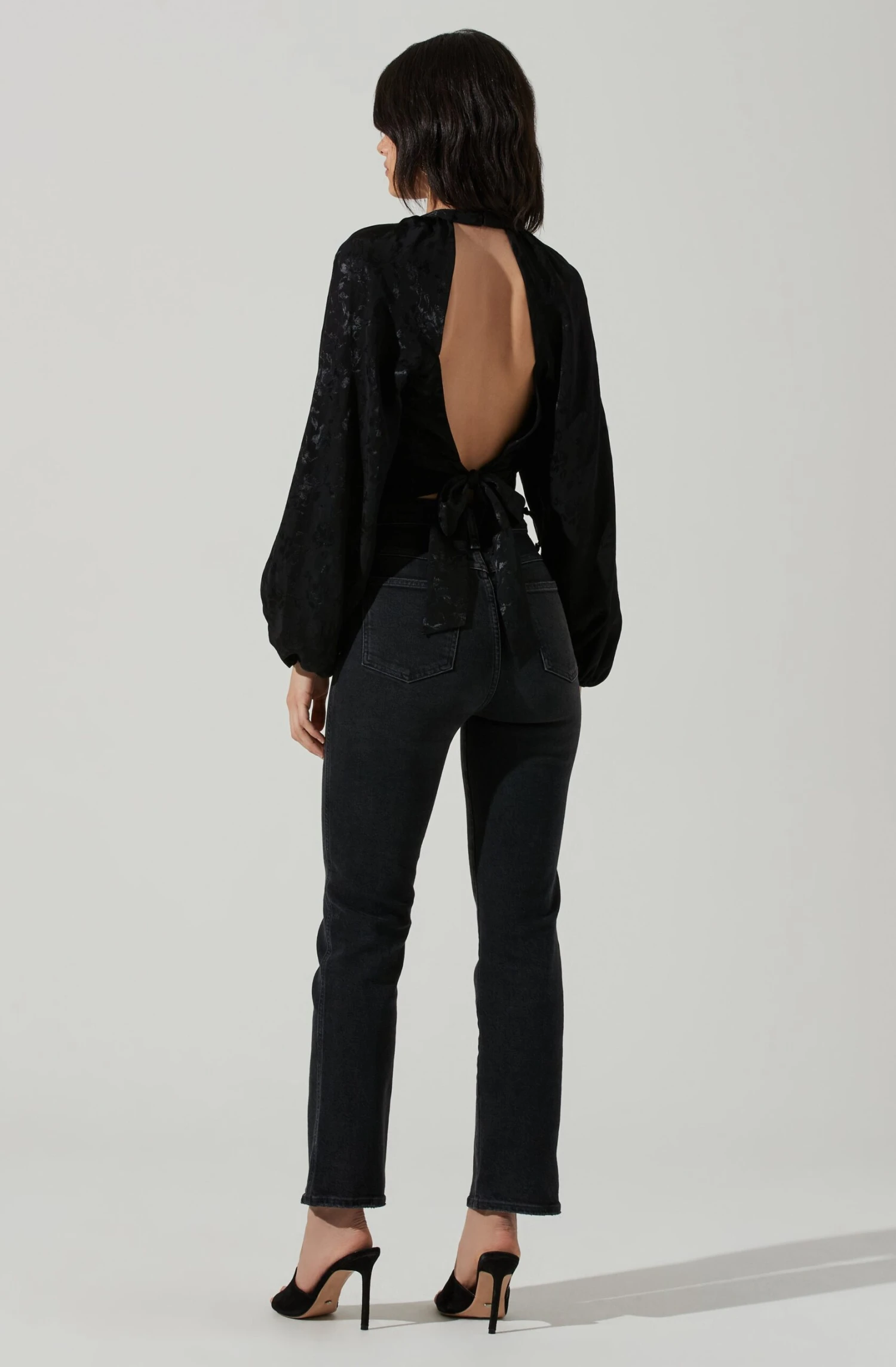 Betsy Floral Jacquard Cutout Long Sleeve Top 5 Betsy Floral Jacquard Cutout Long Sleeve Top - Image 5