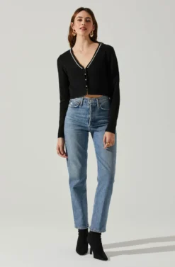 Melissa Pearl Embellished Cardigan Sweater -Barbie Clothing Shop ACT17475P BLACK 1 scaled