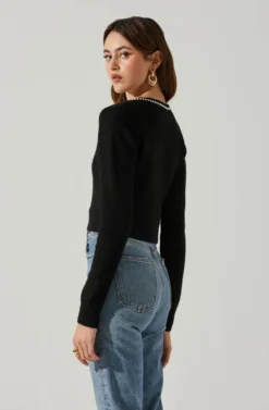 Melissa Pearl Embellished Cardigan Sweater -Barbie Clothing Shop ACT17475P BLACK 5 scaled