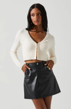 Melissa Pearl Embellished Cardigan Sweater -Barbie Clothing Shop ACT17475P CREAM 4 scaled