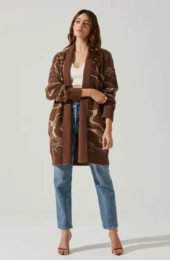 Vada Abstract Swirl Oversized Sweater -Barbie Clothing Shop ACT17580SH BROWNSWIRL 2 scaled