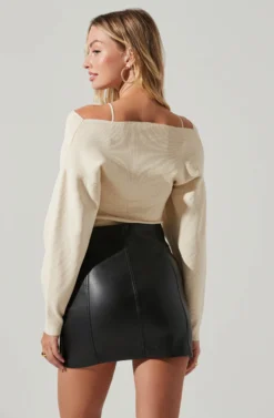 Martha Ribbed Knit Cami And Shrug Sweater Set 11 Martha Ribbed Knit Cami And Shrug Sweater Set -Barbie Clothing Shop ACT17605 CREAM 5 scaled