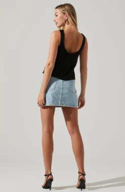 Julie Cinched Front Top -Barbie Clothing Shop ACT17607VR BLACK 4 scaled