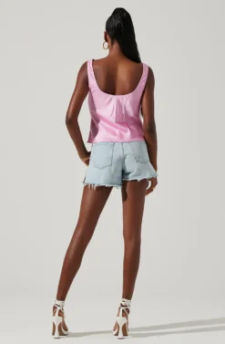 Julie Cinched Front Top -Barbie Clothing Shop ACT17607VR PINK 4 scaled