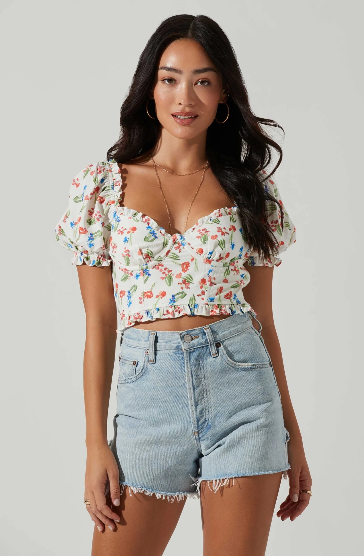 Feronia Floral Sweetheart Puff Sleeve Top 3 Feronia Floral Sweetheart Puff Sleeve Top - Image 3