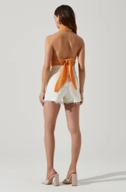 Kerensa Asymmetrical Halter Top -Barbie Clothing Shop ACT17768 ORANGE 5 scaled