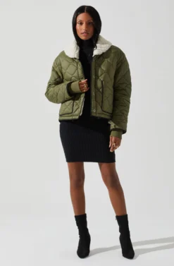 Bellamie Quilted Jacket 20 Bellamie Quilted Jacket -Barbie Clothing Shop ACT17854 OLIVE 1 scaled