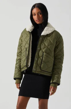 Bellamie Quilted Jacket 18 Bellamie Quilted Jacket -Barbie Clothing Shop ACT17854 OLIVE 4 scaled