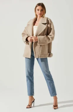 Layne Oversized Moto Jacket 9 Layne Oversized Moto Jacket -Barbie Clothing Shop ACT17865 TAUPE 1 scaled