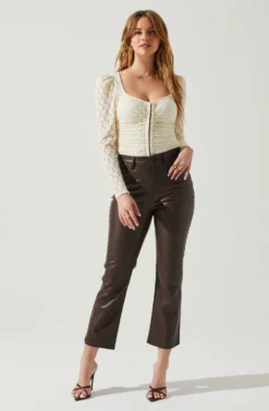 Leia Long Puff Sleeve Lace Top -Barbie Clothing Shop ACT17879 CREAM 2 scaled