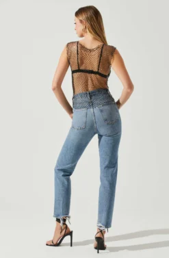 Julane Rhinestone Mesh Top -Barbie Clothing Shop ACT17938 BLACKSILVER 6 scaled