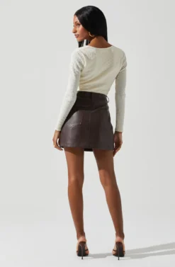 Ren Textured Sweetheart Long Sleeve Top -Barbie Clothing Shop ACT17975 CREAM 5 scaled