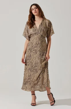 Flutter Sleeve Open Back Midi Dress 8 Flutter Sleeve Open Back Midi Dress -Barbie Clothing Shop ADR101803 CHARCOALTAUPEABST 2 scaled