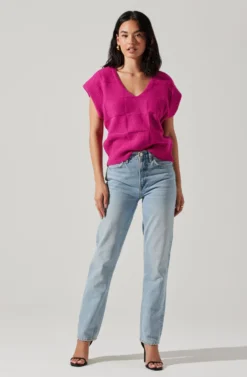 Checkered Sweater Vest -Barbie Clothing Shop ALT16416 CI FUCHSIA 4 scaled