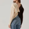 Two Toned Twist Back Sweater