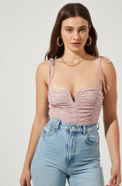 Danbury Ruched Tie Strap Bodysuit