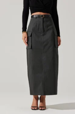 High Rise Cargo Maxi Skirt -Barbie Clothing Shop AS9163 CHARCOAL 5 227374e4 2934 4999 a635 dc13a7ce205f scaled