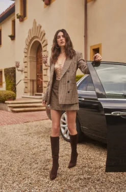 Brina Plaid Double Breasted Blazer -Barbie Clothing Shop ASTR FALL22 0007 scaled