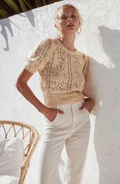 Songstress Pointelle Short Sleeve Sweater -Barbie Clothing Shop ASTR SPR21 PT2 8176