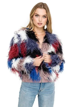 Shaggy Faux Fur Jacket -Barbie Clothing Shop AT15222 BLUE MULTI COLOR 05 scaled